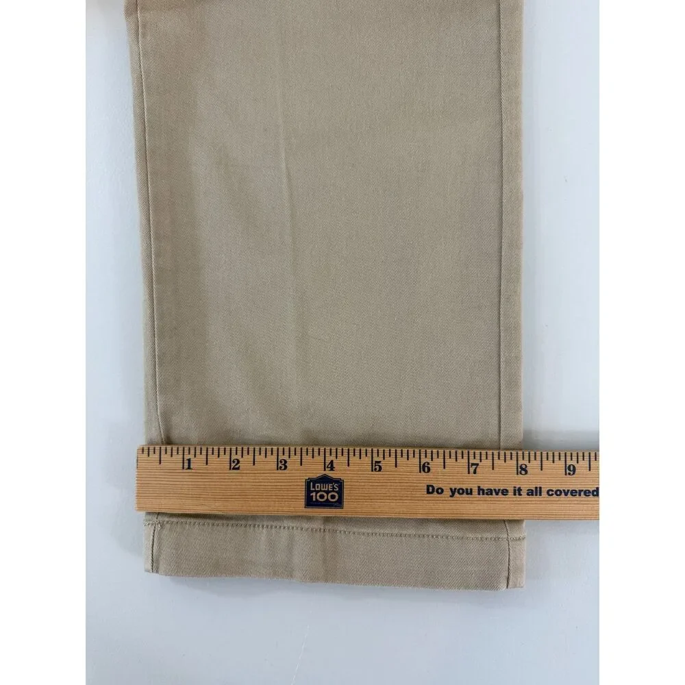 J.Crew Flex Flannel Lined Khaki Chino Pants Men's 36x32 Straight Fit Stretch Tan